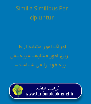 Similia Simillbus Percipiuntur به فارسی